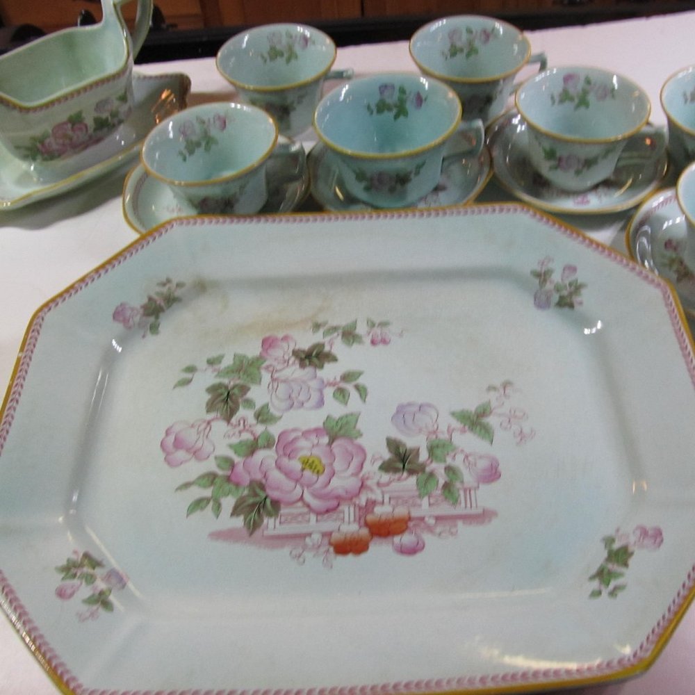 Adams England Calyx Ware Older Back stamp 2418 , William Adams Calyx Ware floral
